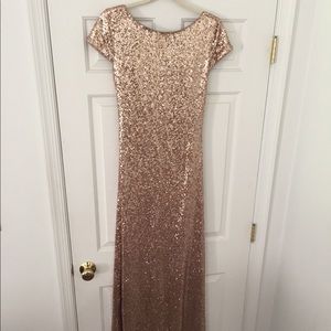 Rose gold sequin dress